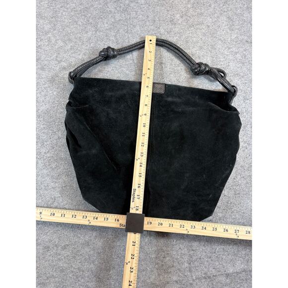 Seqouia Suede Hobo Shoulder Bag Knotted Leather Strap Minimalist Purse 90s Y2K - Picture 7 of 8